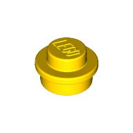 [New] Plate, Round 1 x 1 Straight Side, Yellow. /Lego. Parts. 4073